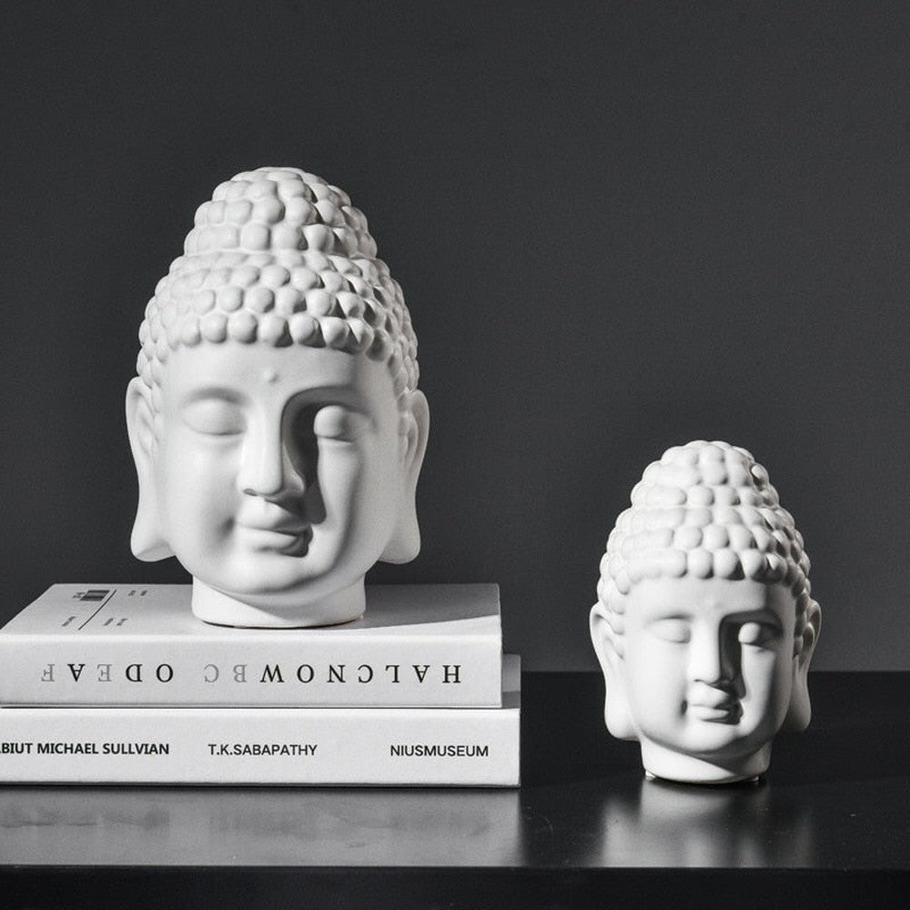 White Buddha Head Statue