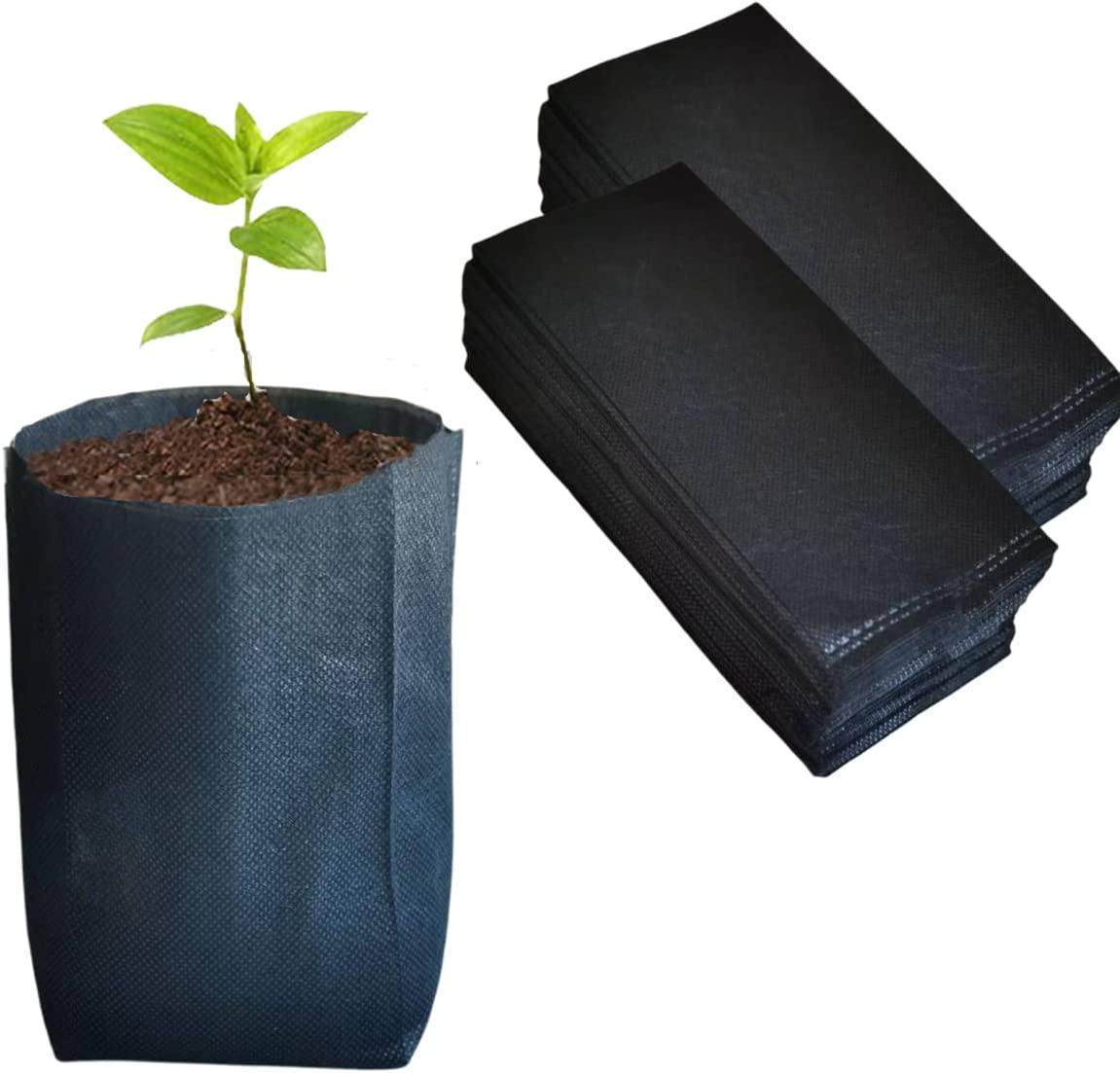 gardtree Plant Grow Bags 5.5 x 6.3 200PCS, Non-Woven Biodegradable Plant Nursery Bags for Fruit Vegetable Flower Saplings Tree