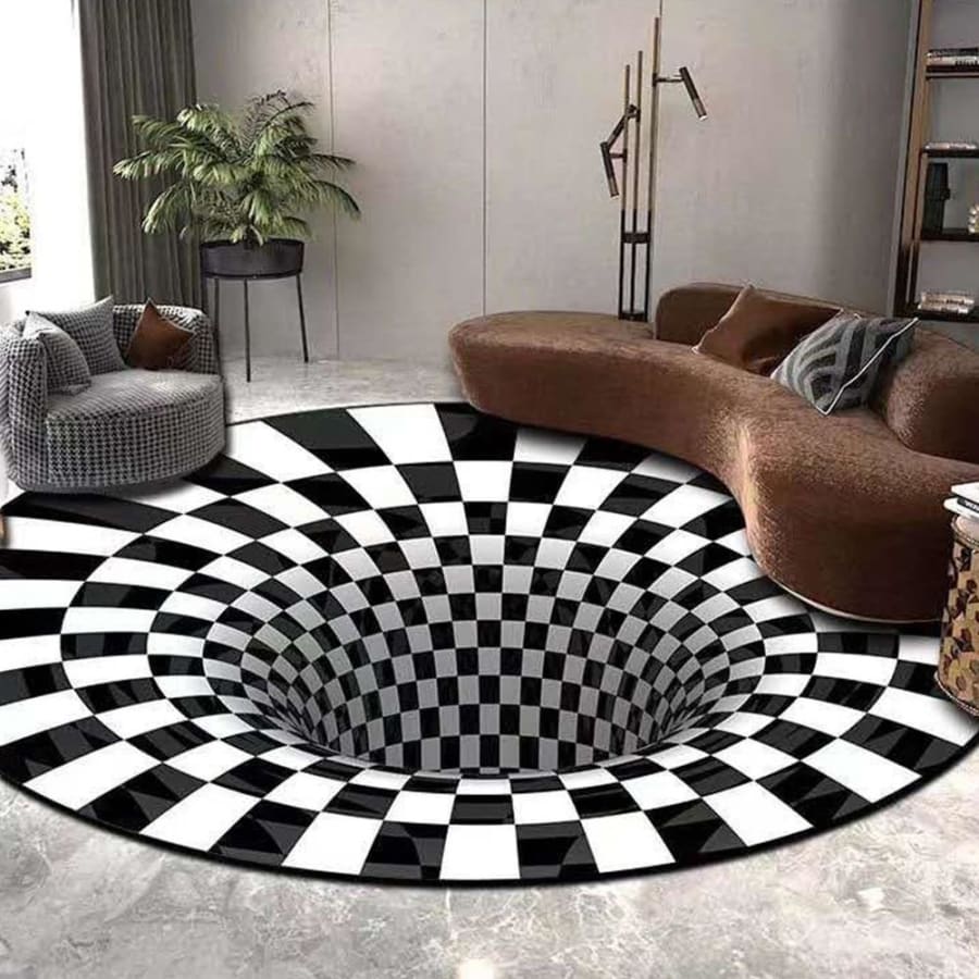 3D Hole Round Carpet