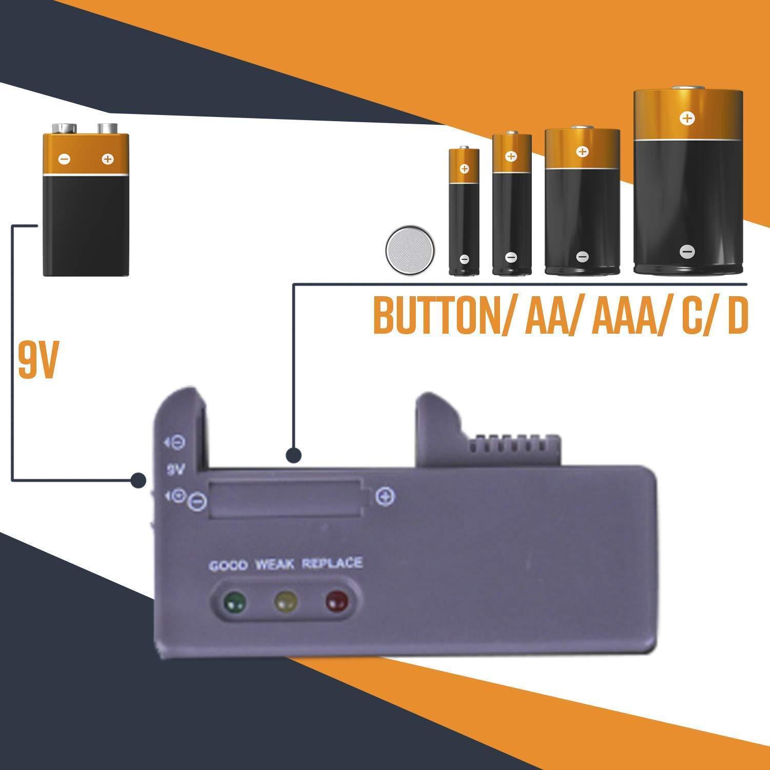 Battery Storage Box Organizer with Energy Tester