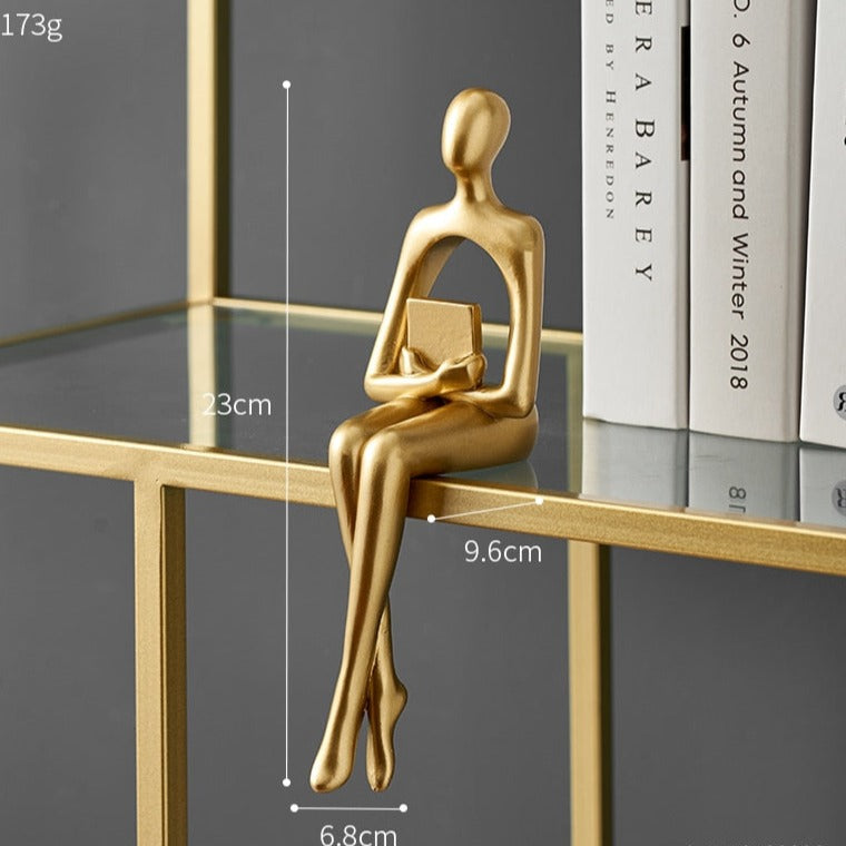 Abstract Golden Miniature Sculptures