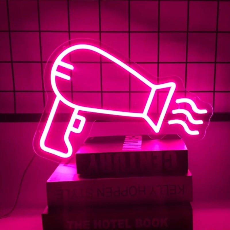 Hair Dryer Neon Sign