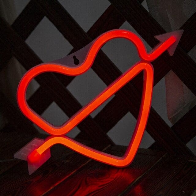 Heart Arrow Neon Light