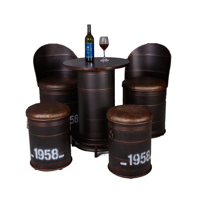 Metal Barrel Luxury Table Chair Set