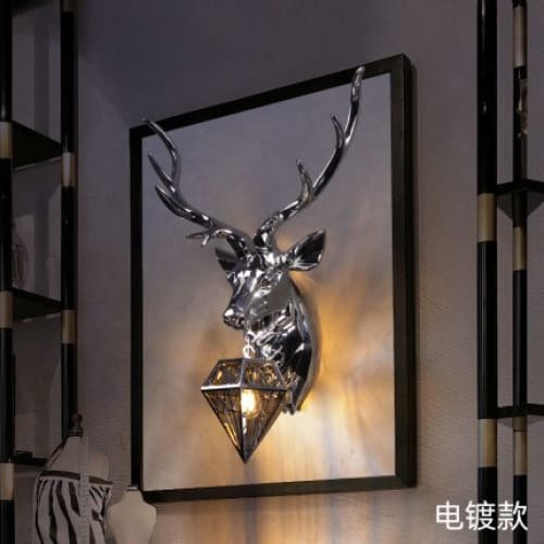 Modern Deer Head Resin Wall Lamp