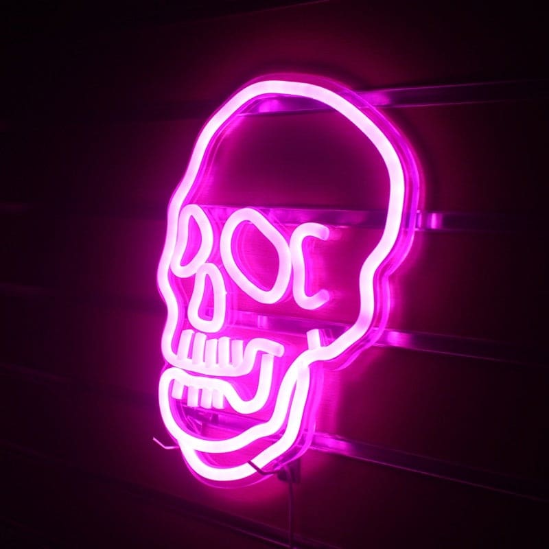 Pink Skull Neon Sign