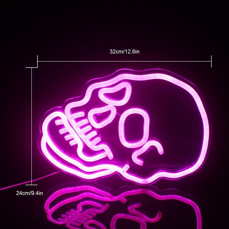 Pink Skull Neon Sign