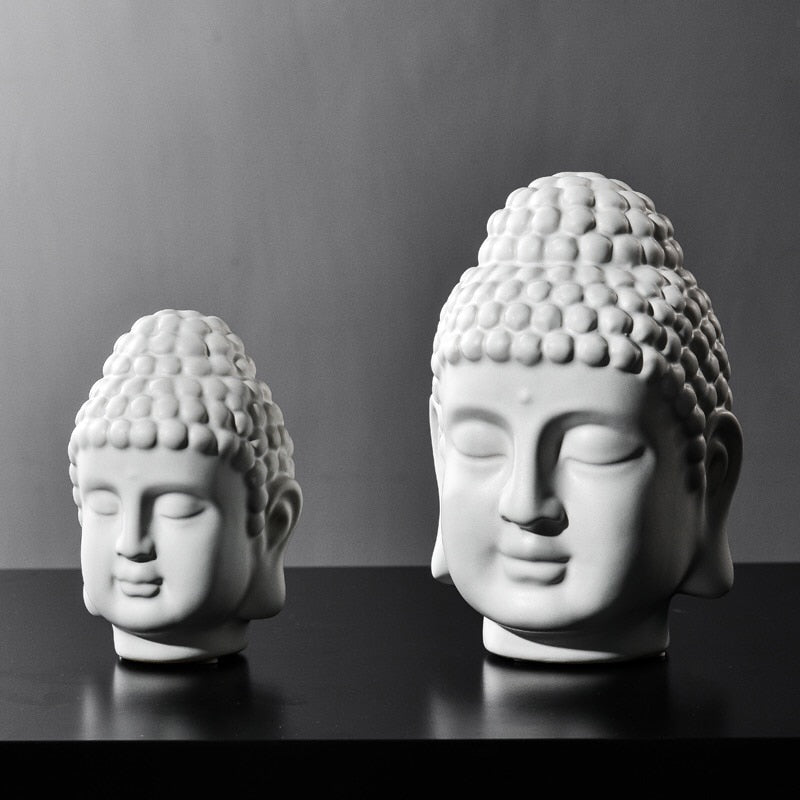 White Buddha Head Statue