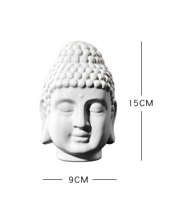 White Buddha Head Statue