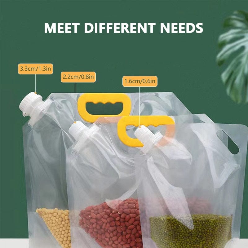 Grain Moisture-Proof Sealed Bag Transparent Stand-Up Food Storage Bags (10 pieces)