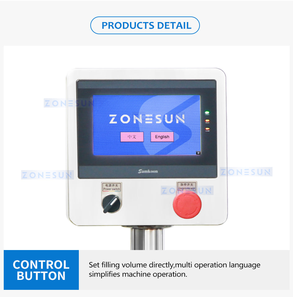 Zonesun ZS-YT1T-1PX Servo Piston Filler Touch Screen