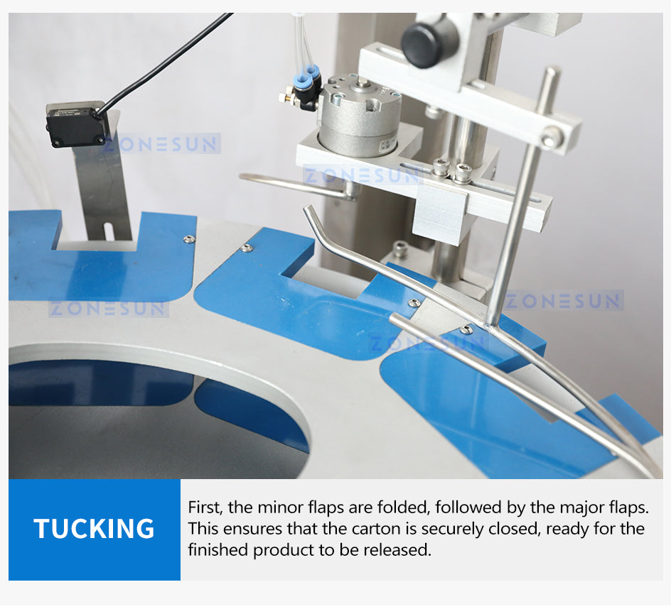 ZONESUN ZS-MSZH50L Automatic Vertical Cartoning Machine Tucking Mechanism