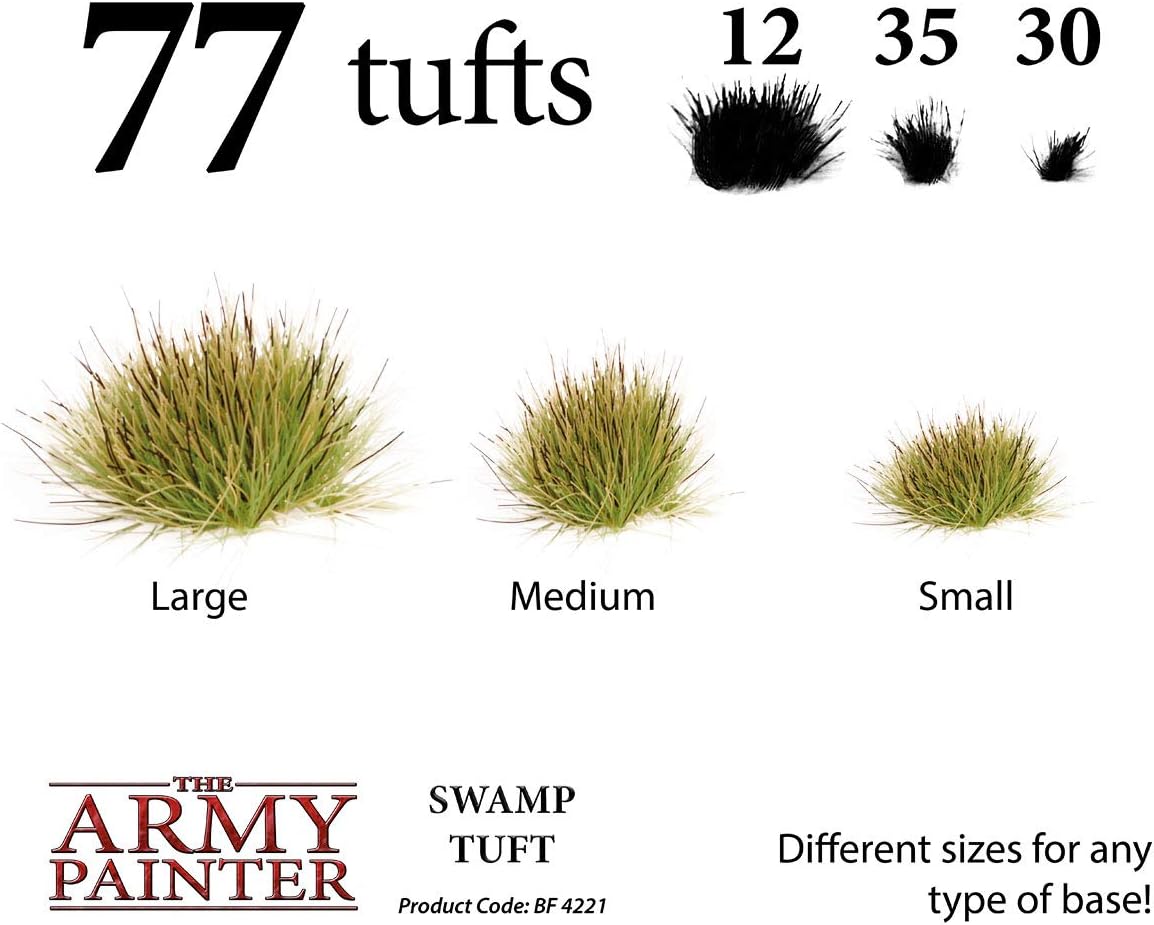 The Army Painter Swamp Tufts, 77 Self Adhesive Static Grass Tufts in 3 Sizes