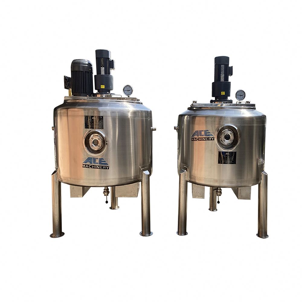 Hot Selling Automatic 304 100L 500L 1000L Jacketed Stainless Steel Mixing Tank Wenzhou Ace