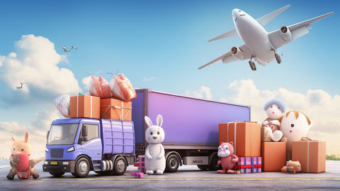 Large trucks and animals