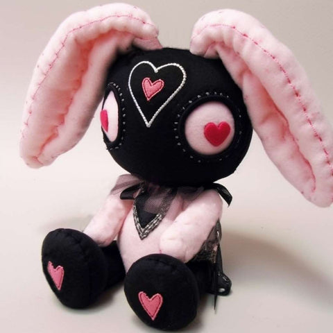 Black Pink Emo Plush Bunny Stuffed Animal