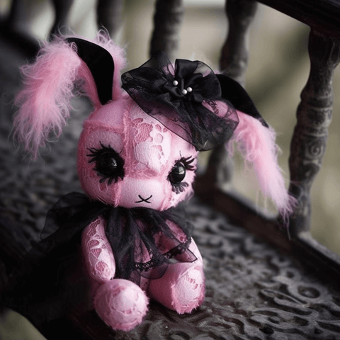 Pink PlushThis Emo Bunny Stuffed Animal