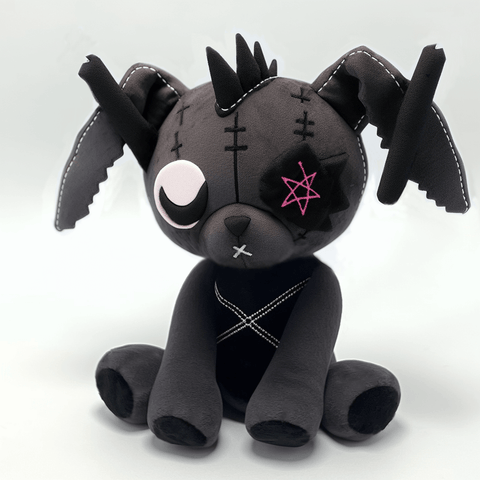 Lapin en peluche gris punk cool