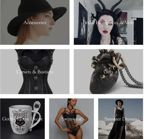 gothmall webpage category showcase