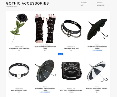 kinkyangel goth accessories product showcase