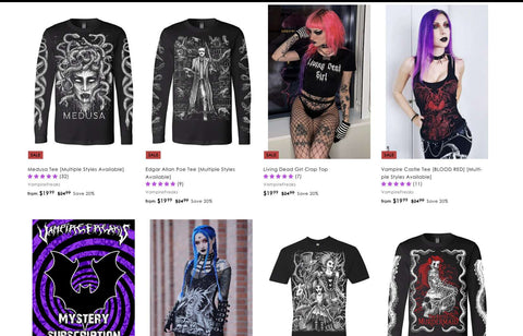 vampirefreaks goth clothes tees showcase