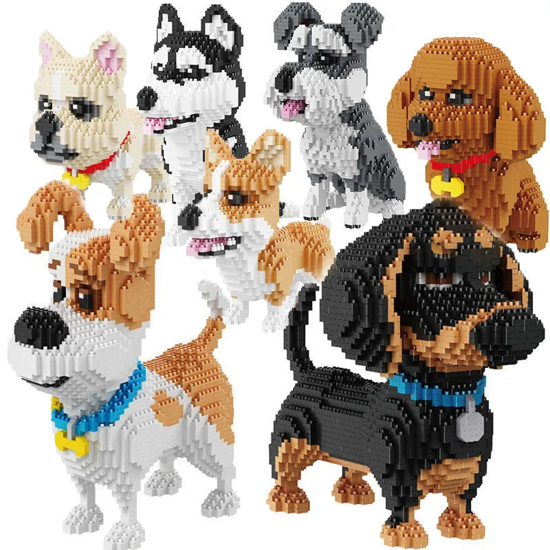 Creative Pet Dog and Cat Assembly Toy with  Animal Building Blocks