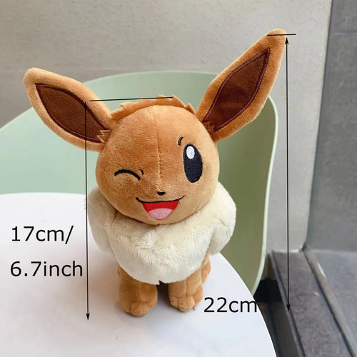 Pokemon Plush Toy Set: Leafeon, Espeon, Eevee, Charmander, Squirtle - 18-28cm