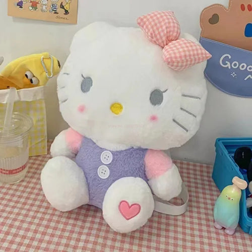 New Sanrio Hello Kitty Plush Backpack Kawaii Stuffed Animals Dolls