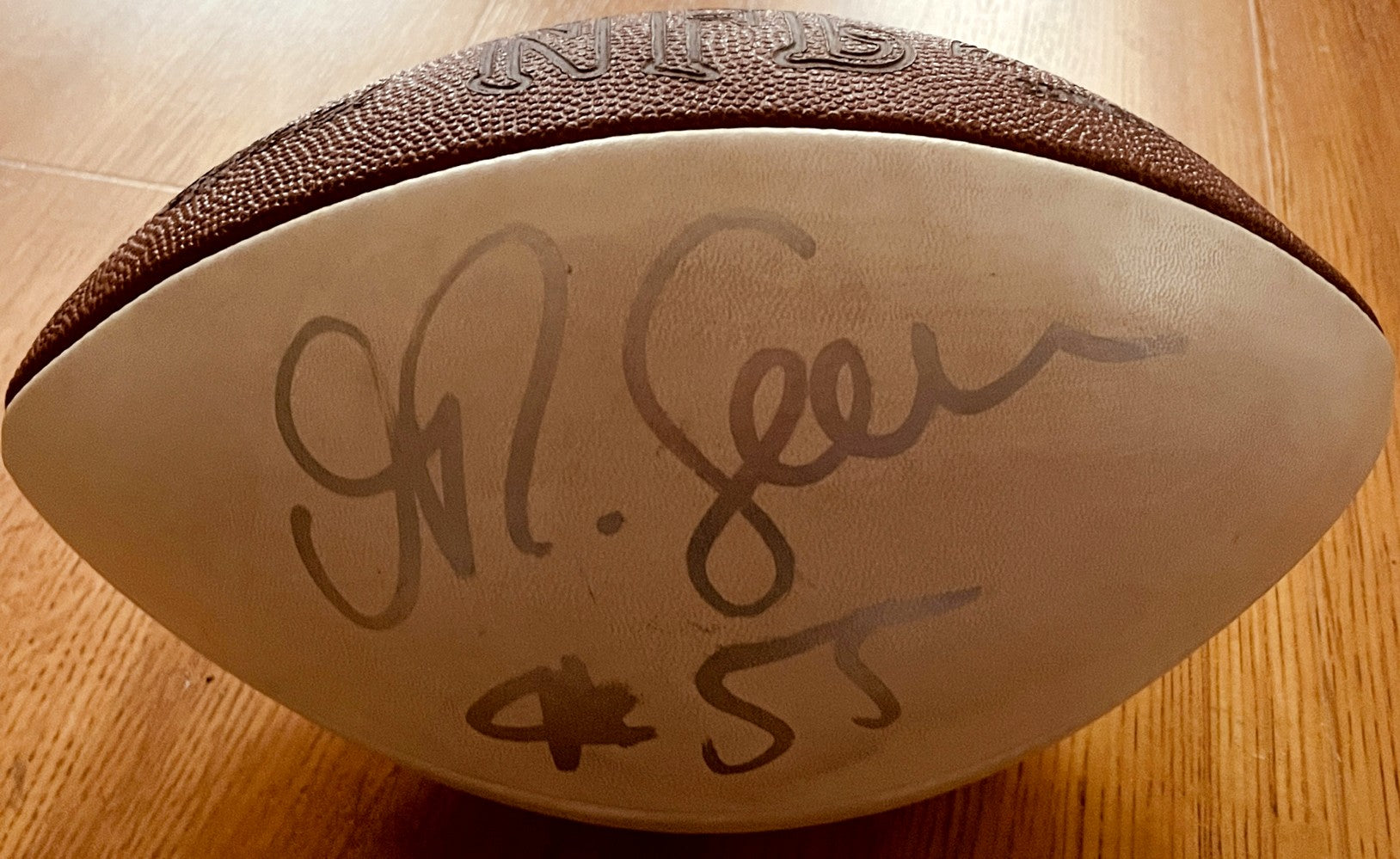 Junior Seau autographed Wilson NFL white panel football JSA