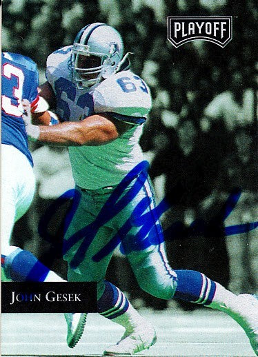 John Gesek autographed Dallas Cowboys 1992 Playoff card