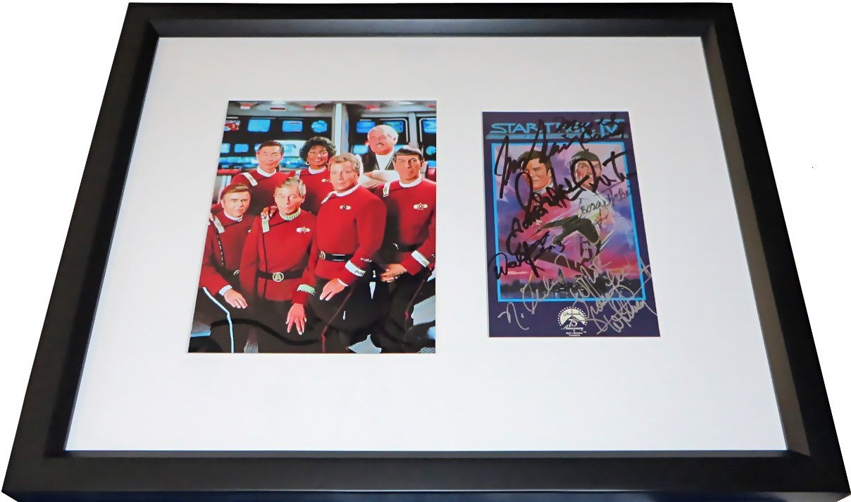Star Trek 4 The Voyage Home cast autographed movie cover framed James Doohan Leonard Nimoy William Shatner JSA