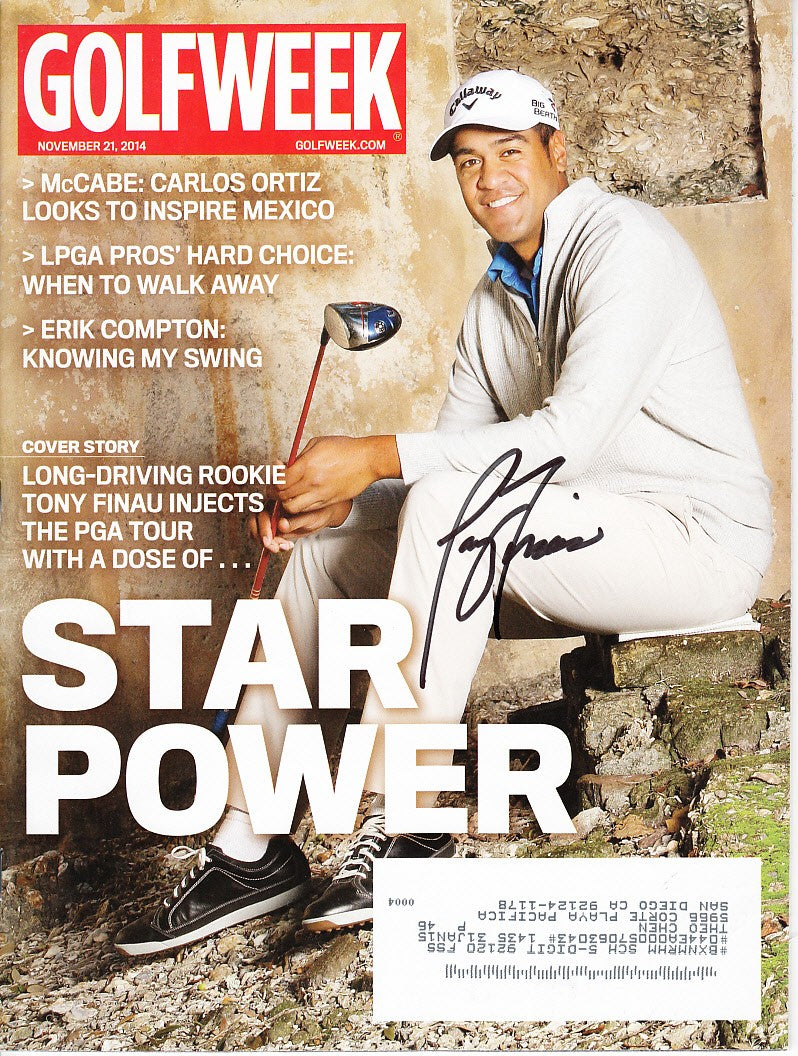 Tony Finau autographed 2014 Golfweek magazine