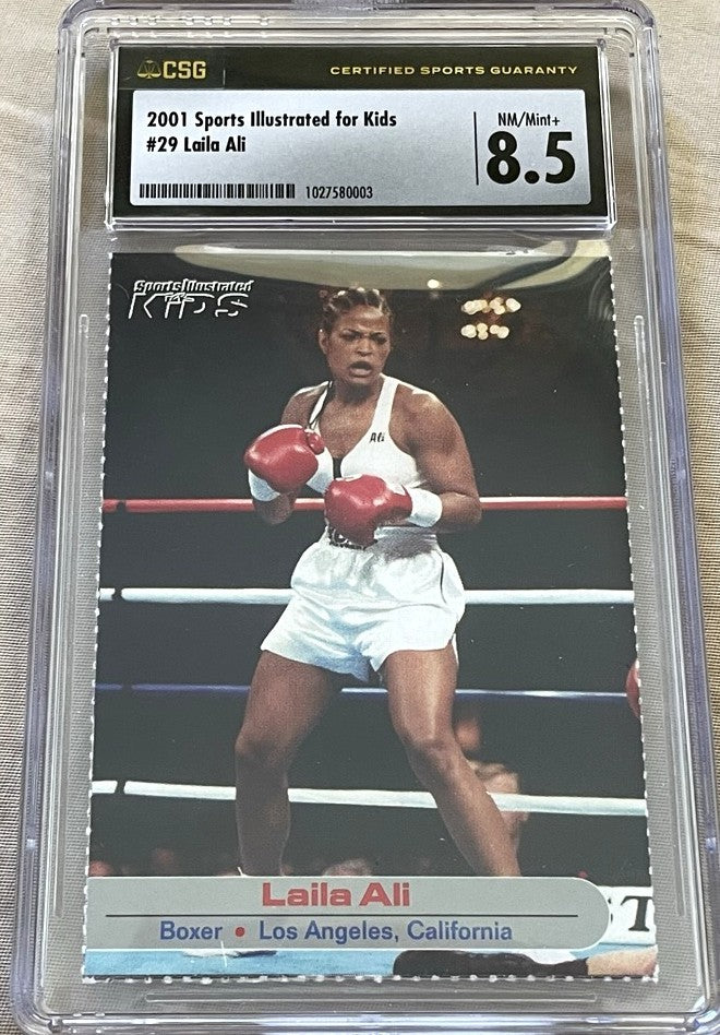 Laila Ali 2001 Sports Illustrated for Kids boxing Rookie Card CSG graded 8.5 NrMt-Mt+