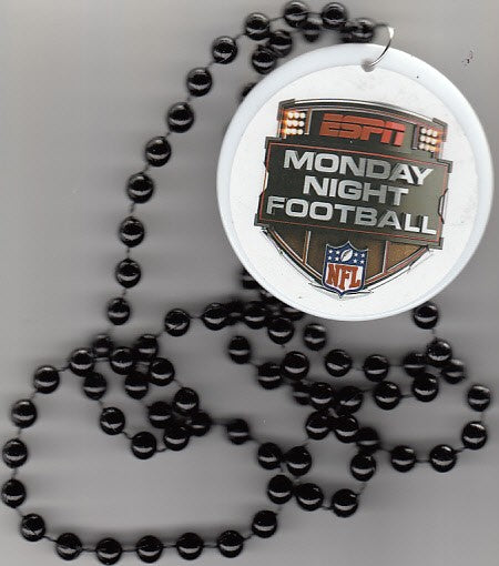 ESPN Monday Night Football logo pendant with bead necklace