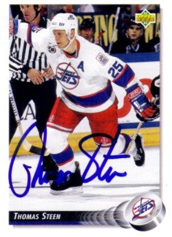 Thomas Steen autographed Winnipeg Jets 1992-93 Upper Deck card