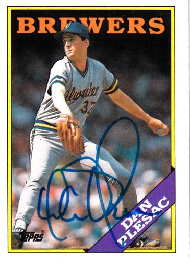 Dan Plesac autographed Milwaukee Brewers 1988 Topps card