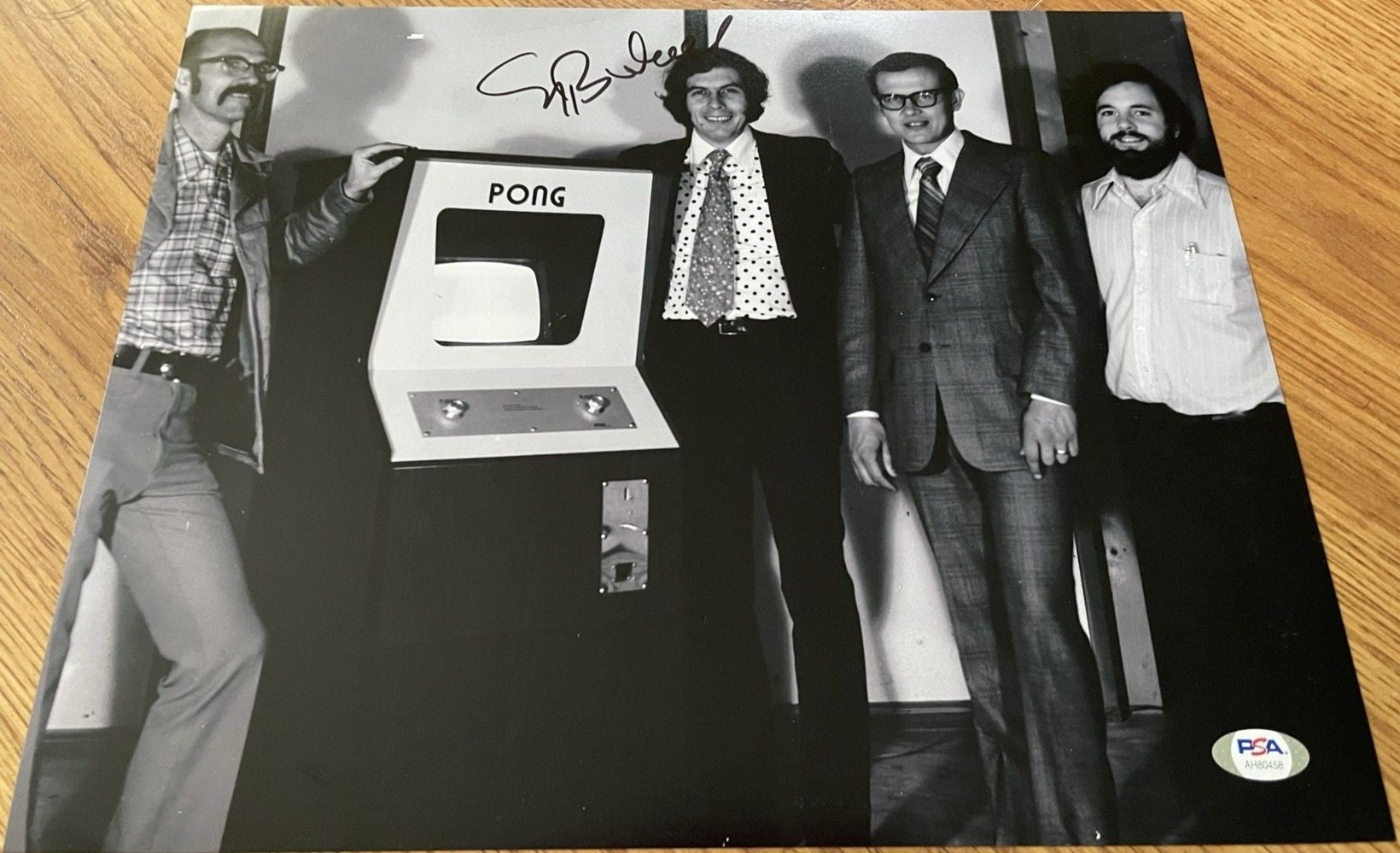 Nolan Bushnell autographed Atari Pong vintage 11x14 photo PSA/DNA