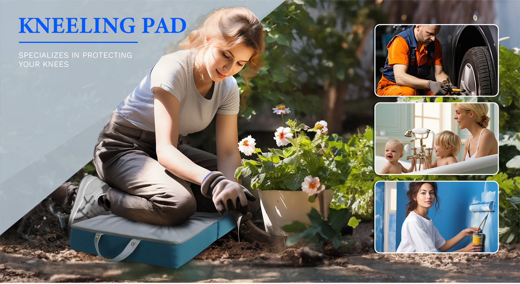 Daneey Waterproof Foam Extra Thick Kneeling Mat Pad is a perfect tool for gardeners and contractors. With waterproof features, it provides extra thick cushion for your knees to protect against hard and cold surfaces. Perfect for any outdoor activities and jobs.