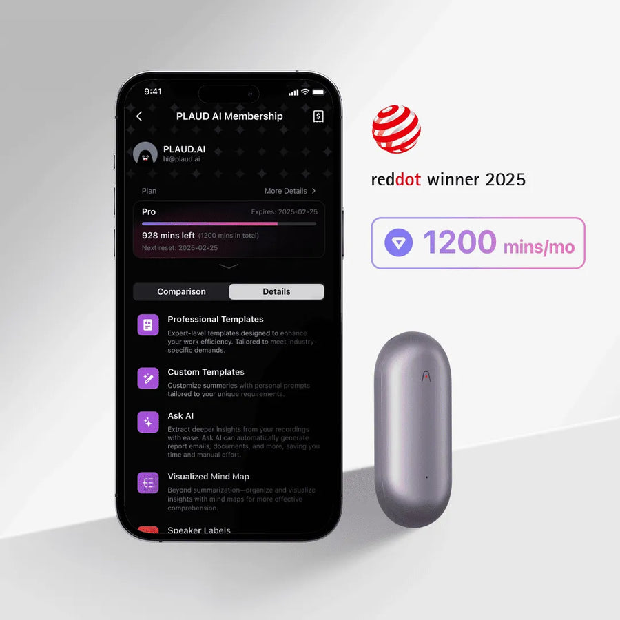 Plaud NotePin & AI Annual Pro Plan
