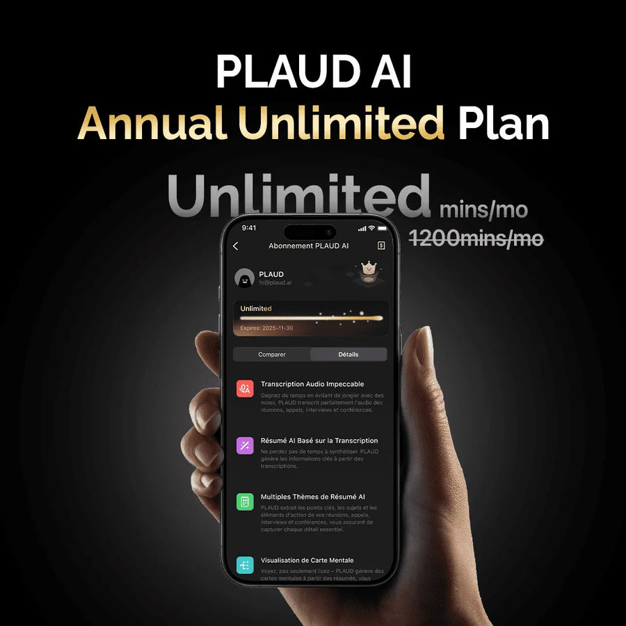 PLAUD AI Annual Unlimited Plan | 2 Pack