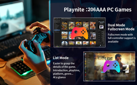 Playnite System-Console de jeu avec disque dur 5T, pour PC/ordinateur  portable, avec plus de
