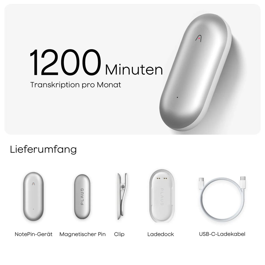 Plaud NotePin & KI Pro-Jahresabo
