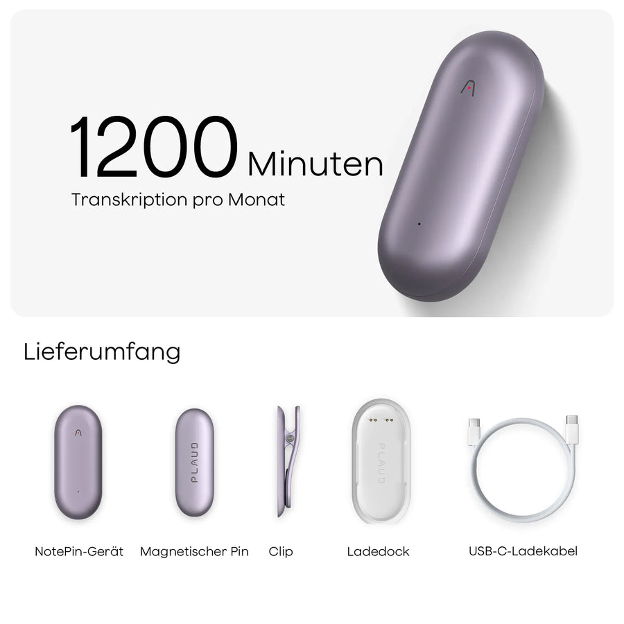 Plaud NotePin & KI Pro-Jahresabo

