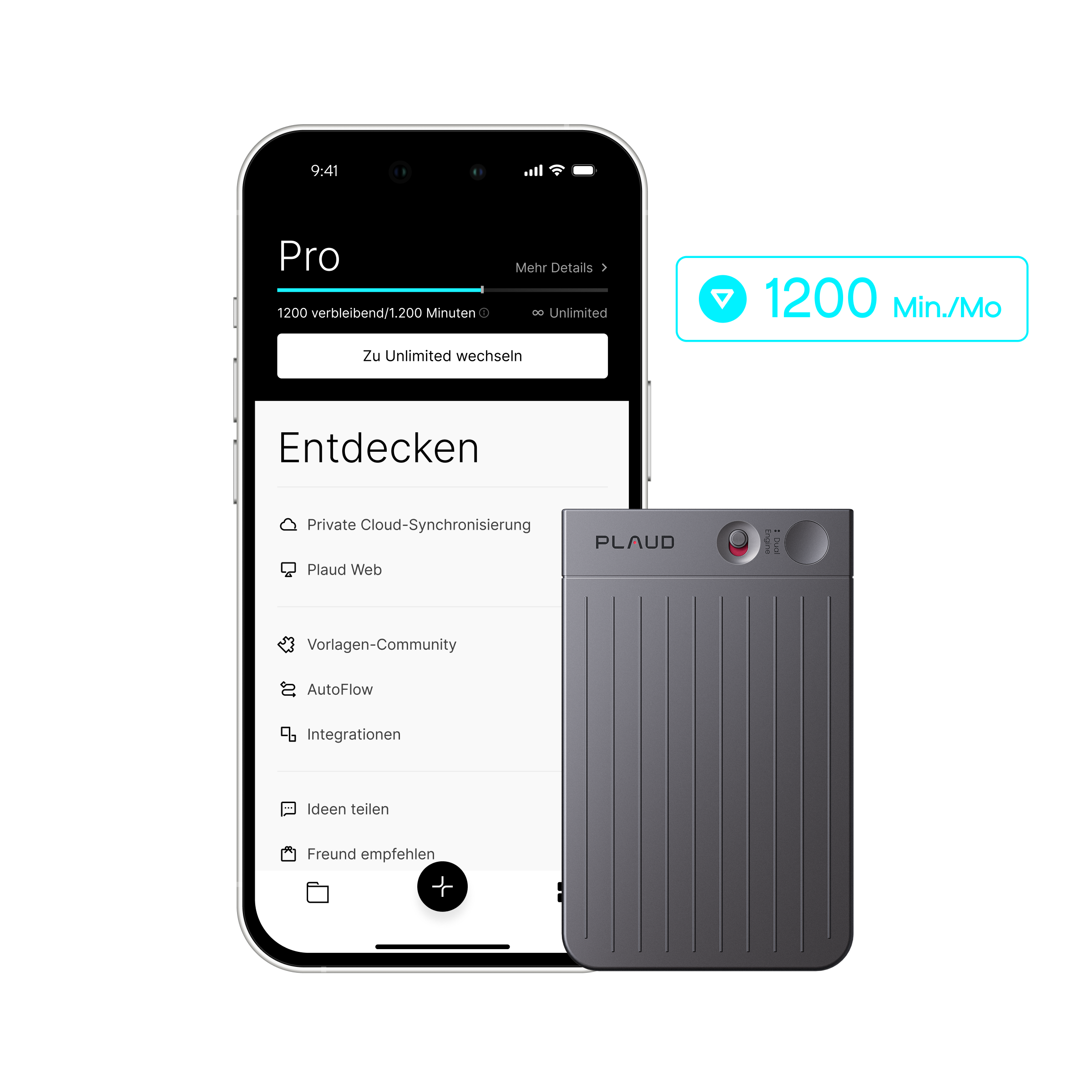 Plaud Note & KI Pro-Jahresabo