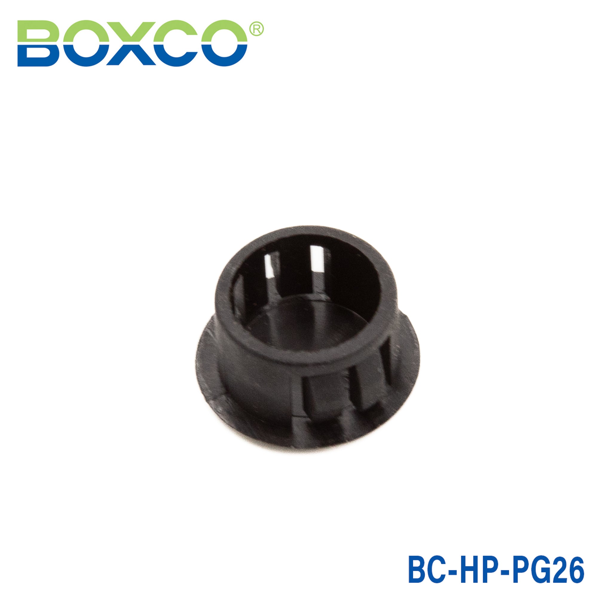 Boxco BC-HP-PG26 Hole plug, Applicable hole size 30mm, PA66, UL94-V2, Black