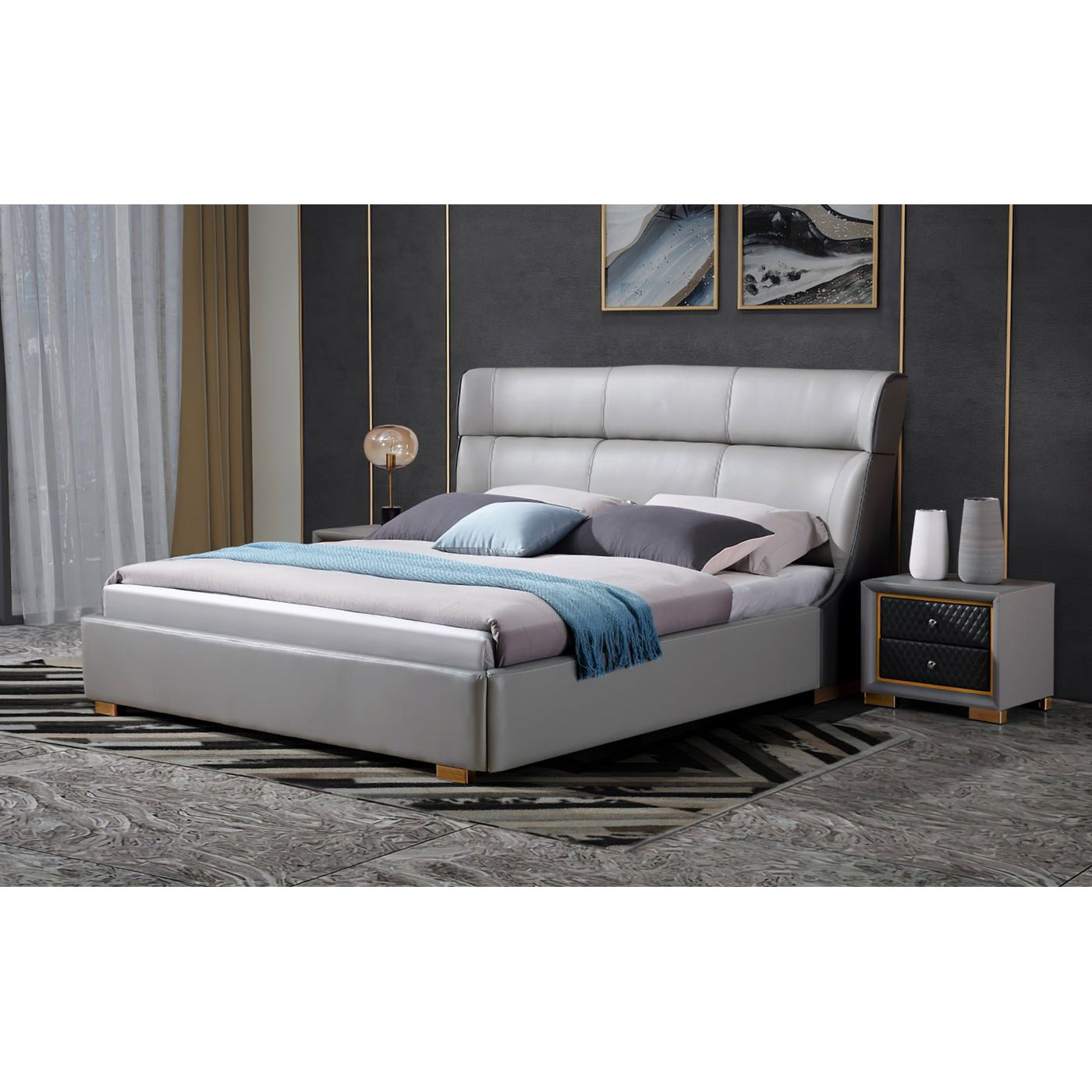 Fina Leather Bed