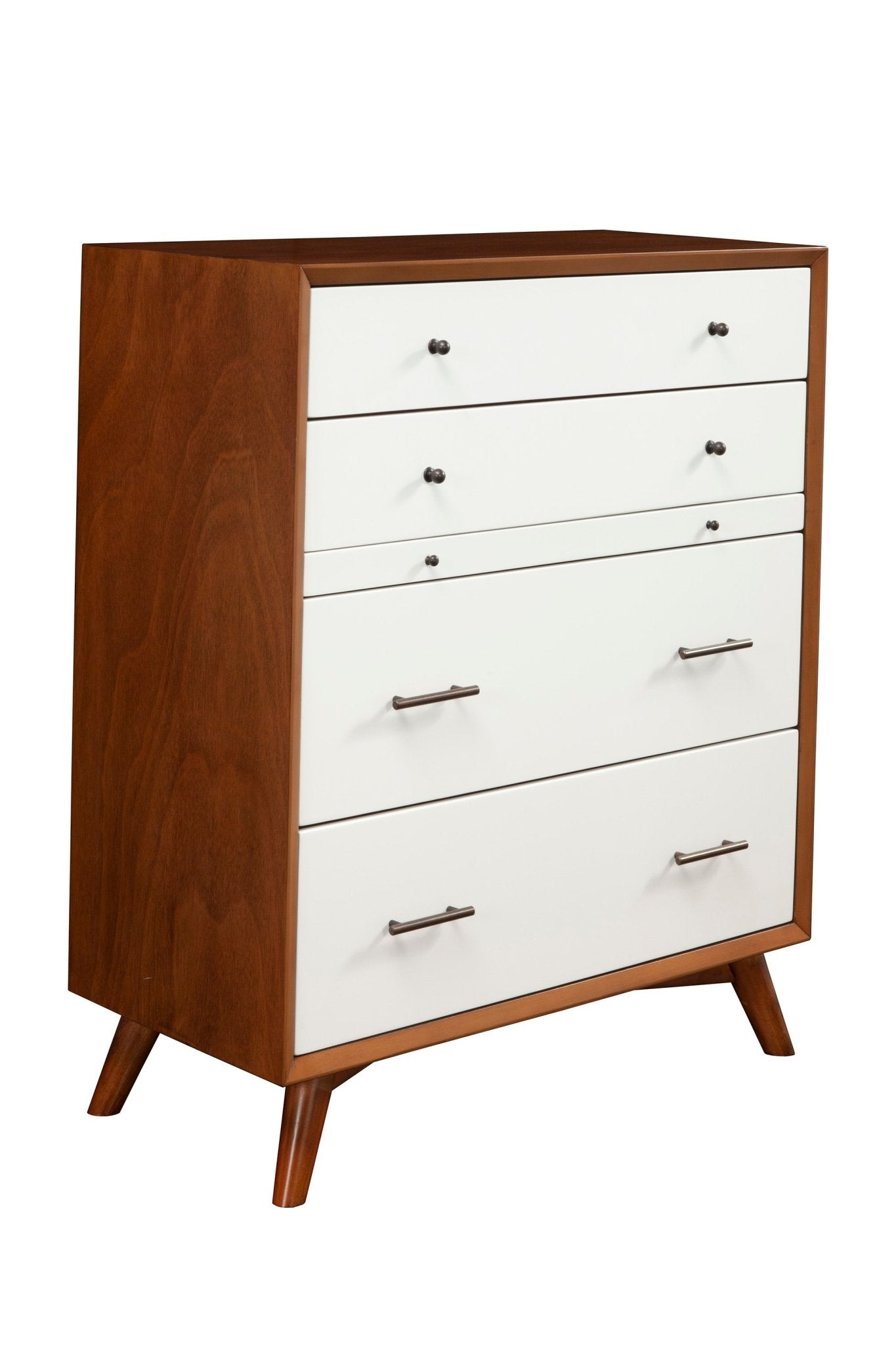 Alpine Furniture Flynn Modern 4 Drawer Chest in Two-Tone