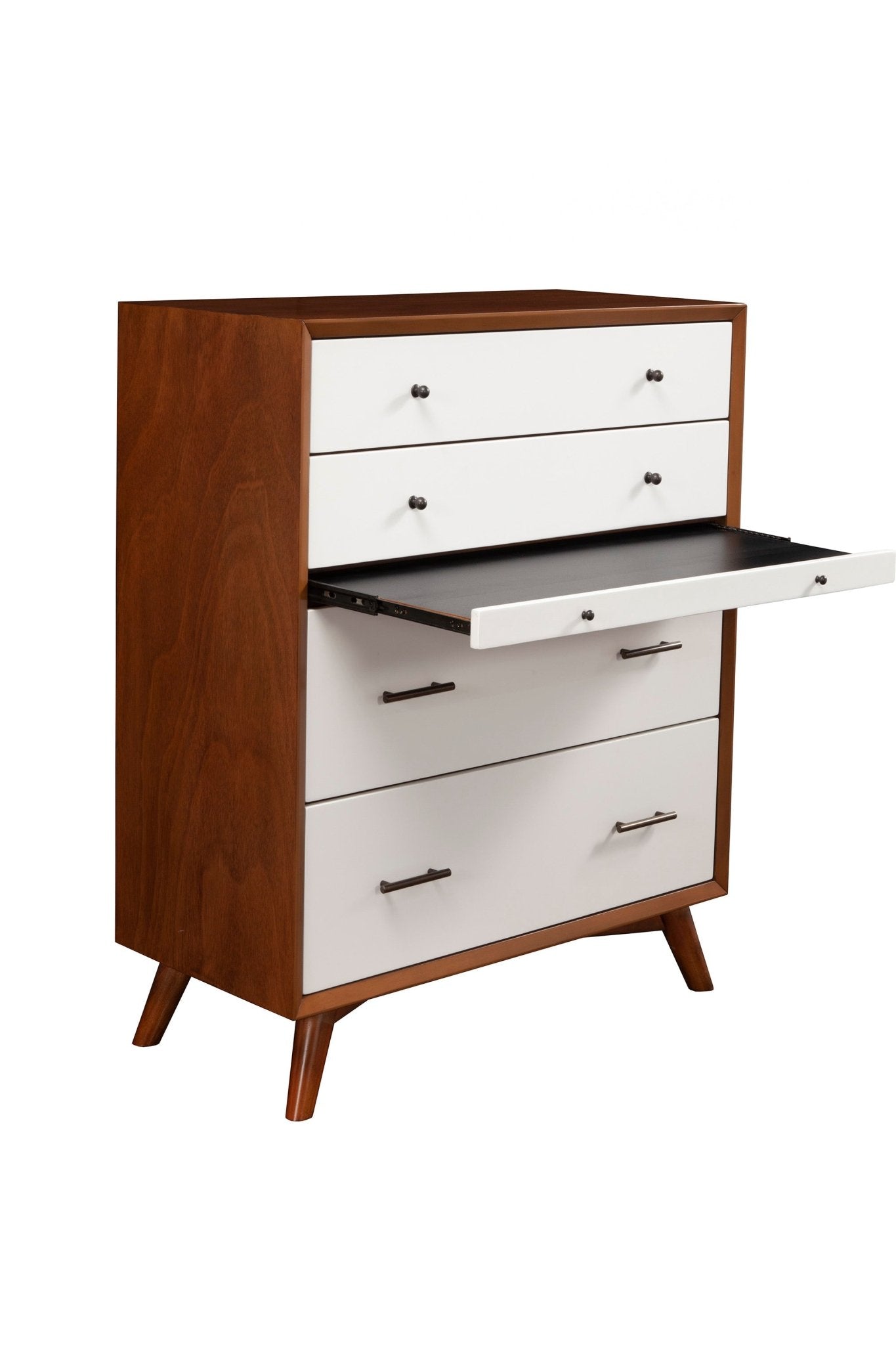 Alpine Furniture Flynn Modern 4 Drawer Chest in Two-Tone