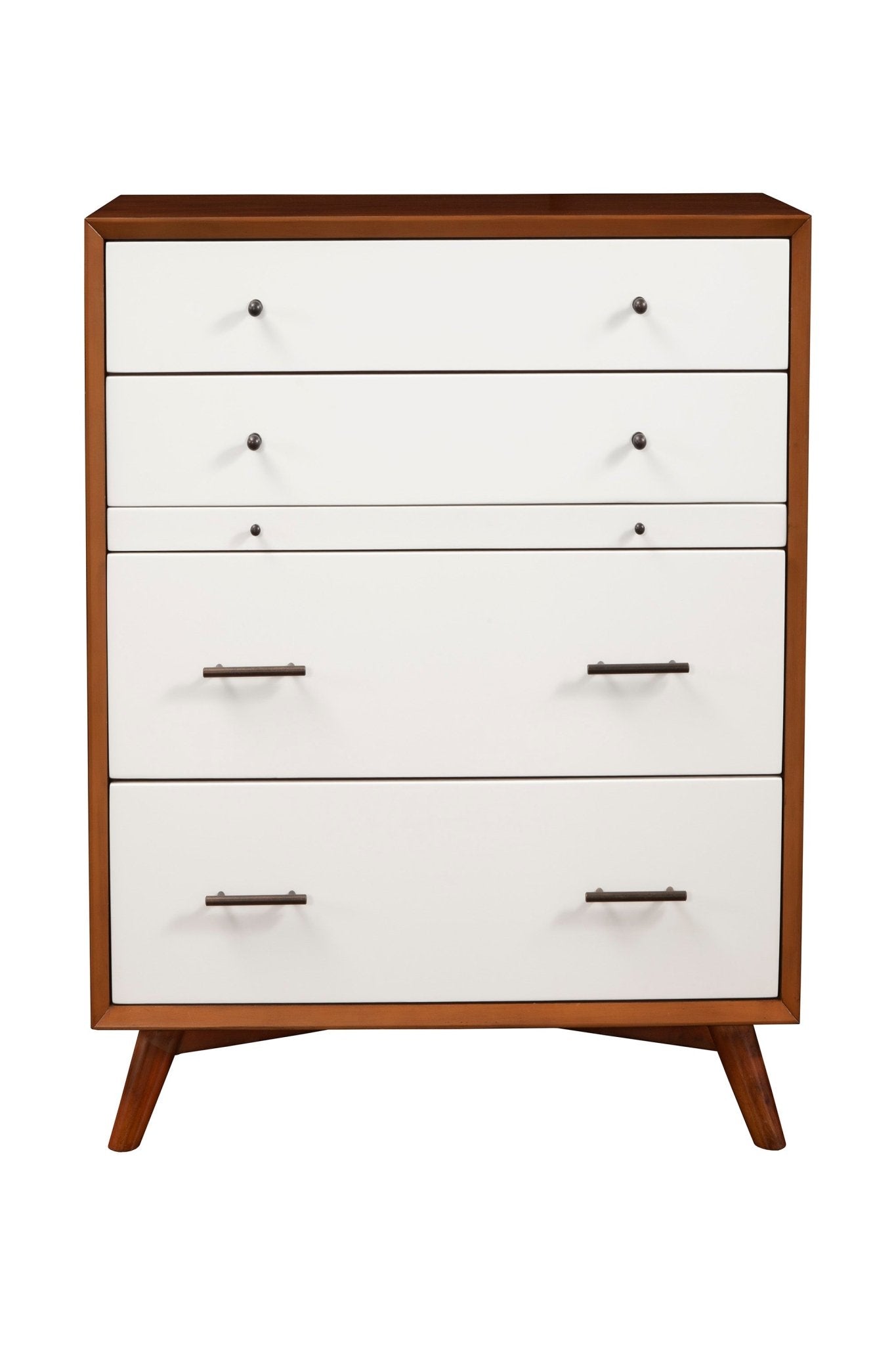 Alpine Furniture Flynn Modern 4 Drawer Chest in Two-Tone