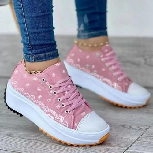 Fashion Pattern Canvas Women Sneakers Casual Sport Shoes